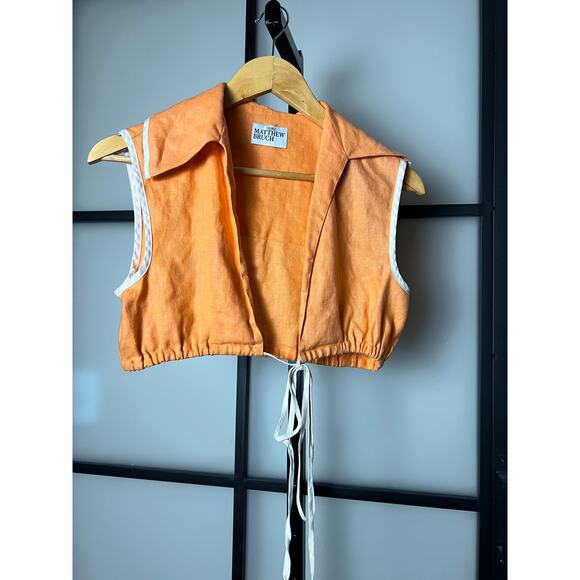 Matthew Bruch Tie Waist Crop Top Size 1 - Picture 1 of 7